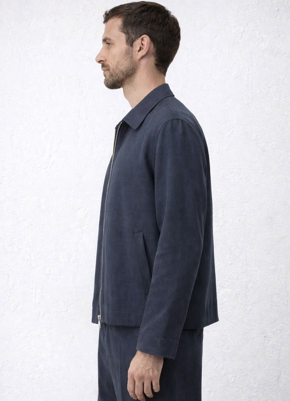 Lacivert Rengi Lyocell Karışımlı Overshirt Ceket - 3