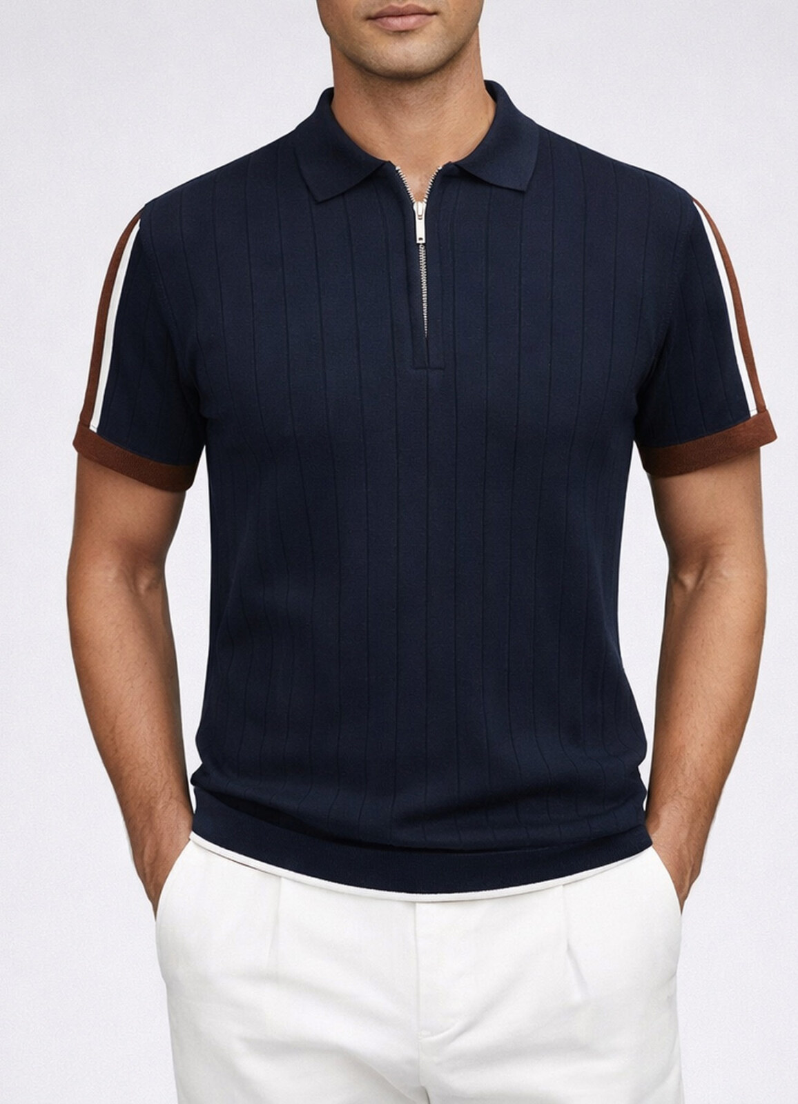 Lacivert Renk Polo Yaka Triko - 3