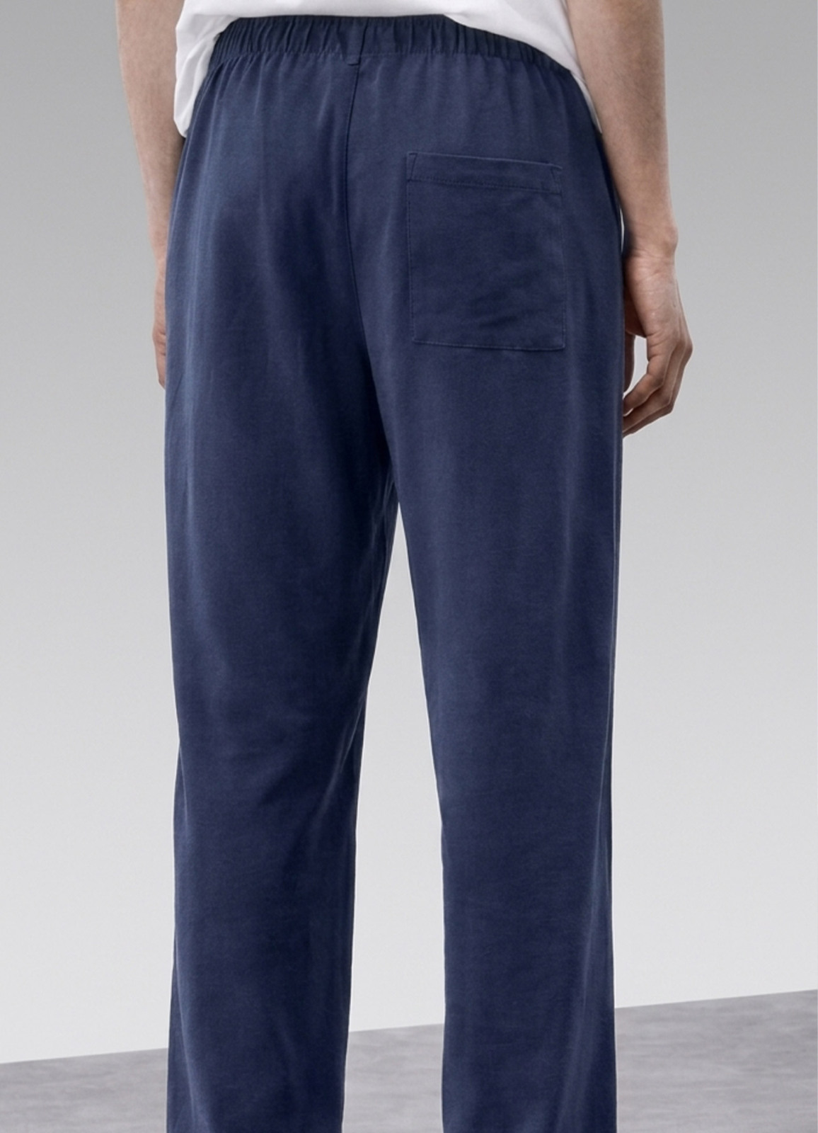 Lacivert Renk Tencel Karışımlı Pantolon - 3