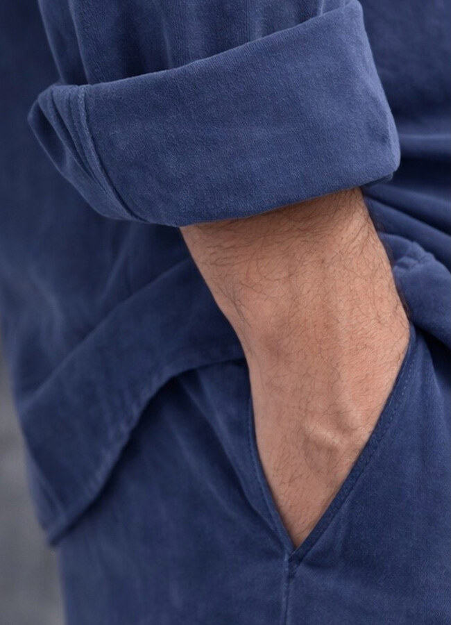 Lacivert Renk Tencel Karışımlı Pantolon - 4