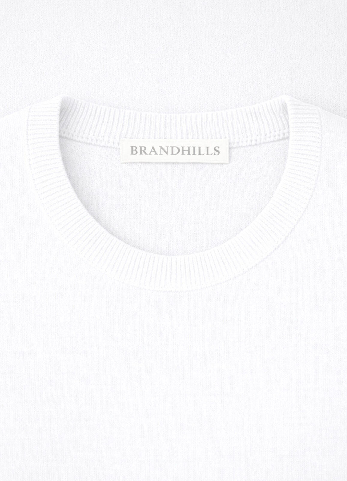 Beyaz Renk Bisiklet Yaka Basic Triko - 4