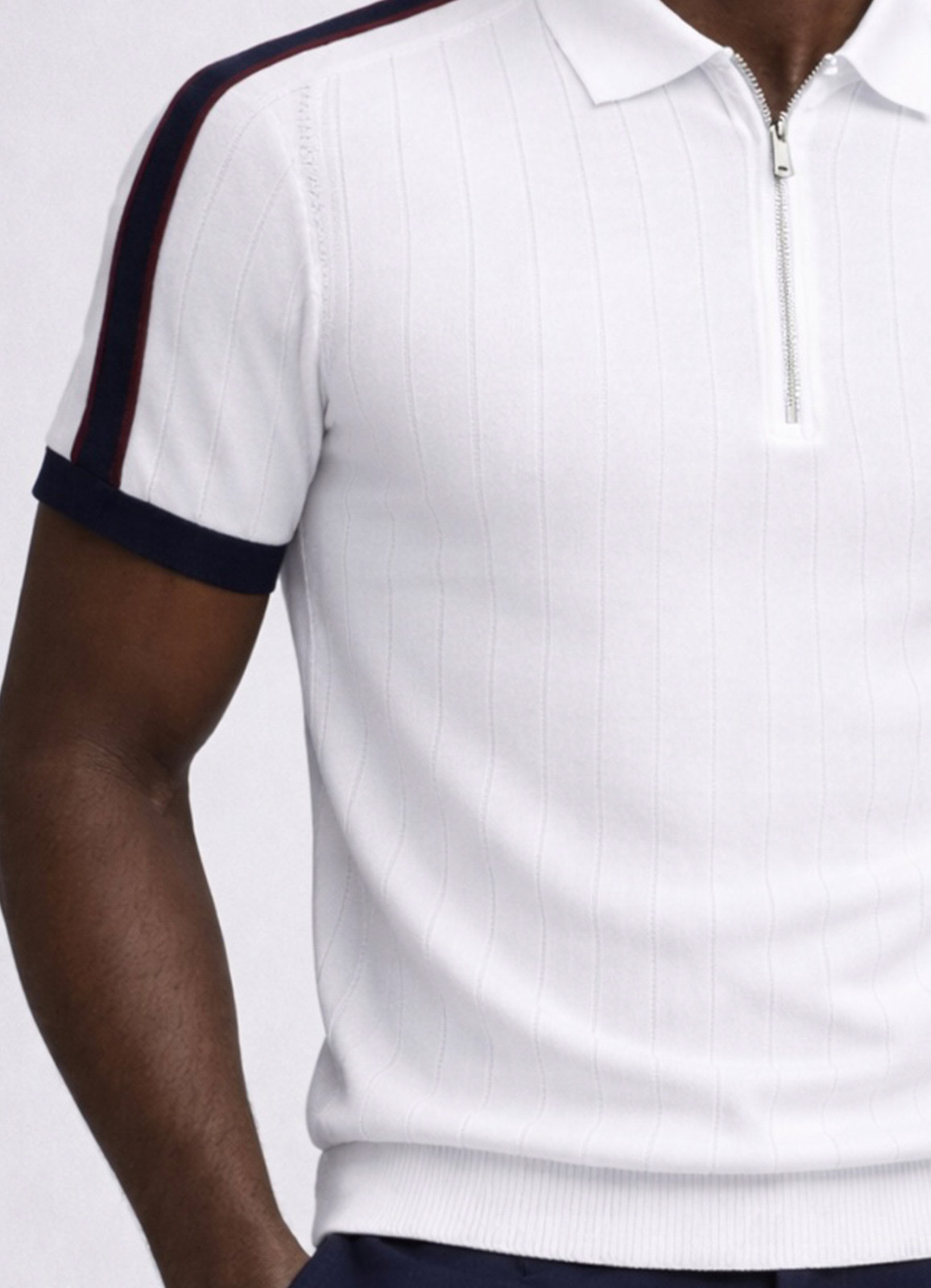 Beyaz Renk Polo Yaka Triko - 5