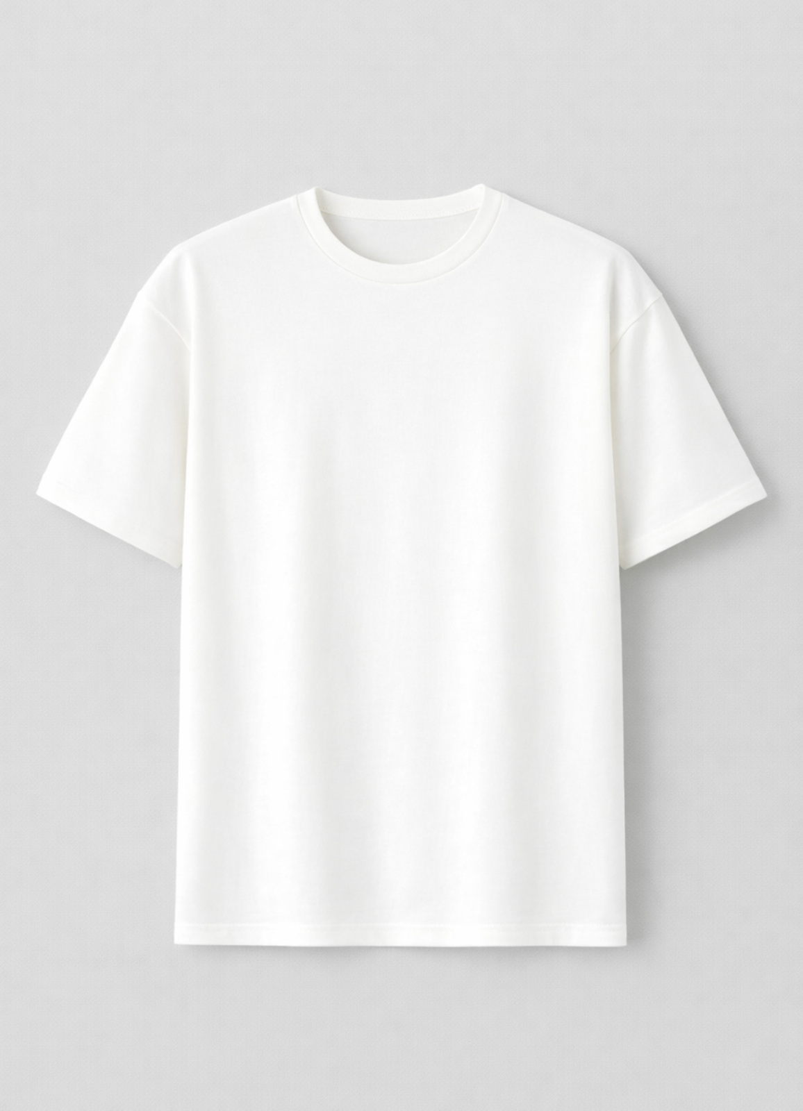 Beyaz Renk Pamuk Karışımlı Tişört