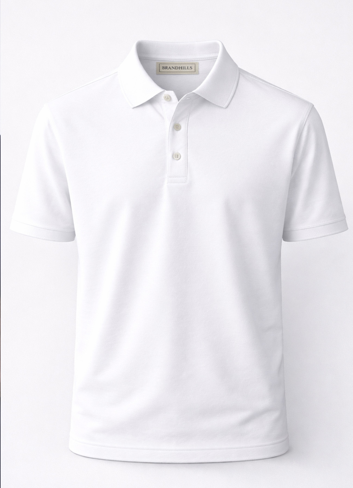 Beyaz Renk Pamuk Karışımlı Polo Yaka T-Shirt - 2