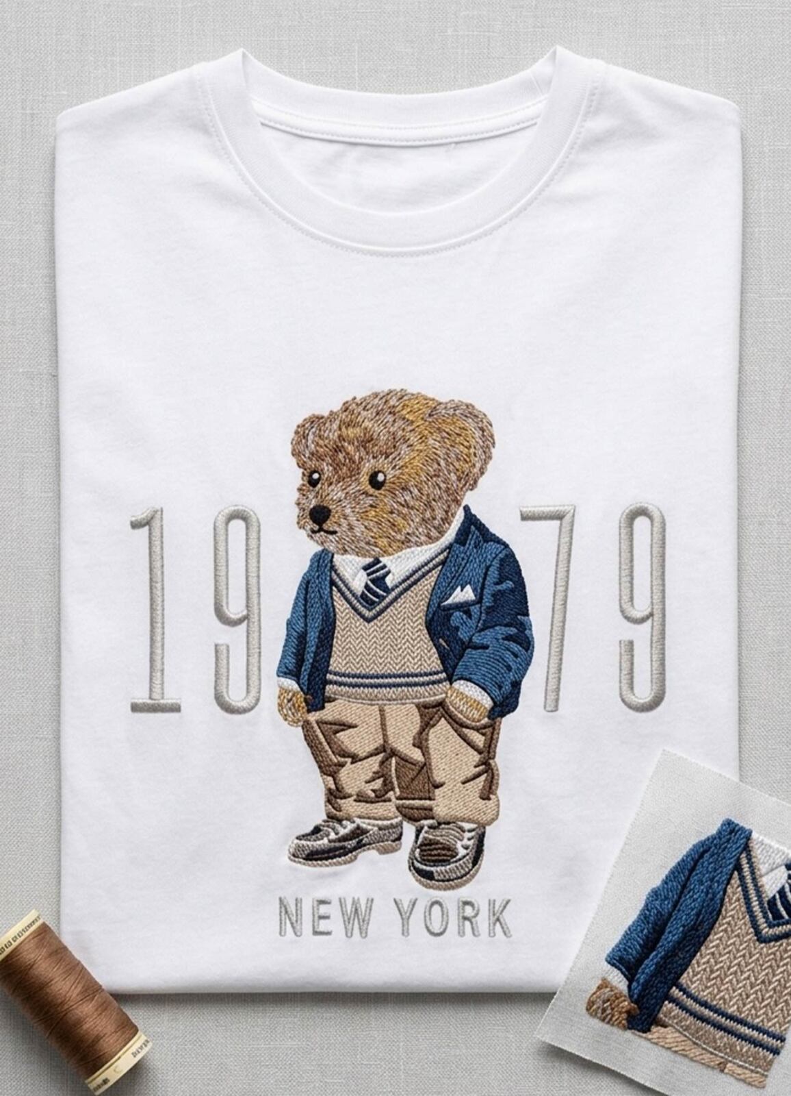 Beyaz Renk Pamuklu Nakışlı Tişört - 2